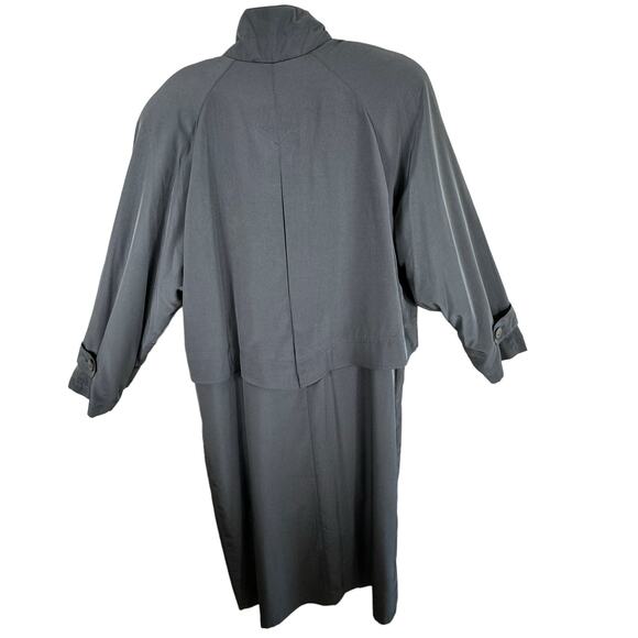 American Bazaar Vintage Gray Long Removable Lining Button Front Coat Size 10 - Picture 2 of 11